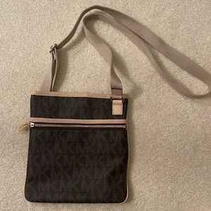 Michael Kors Brown MK crossbody purse bag